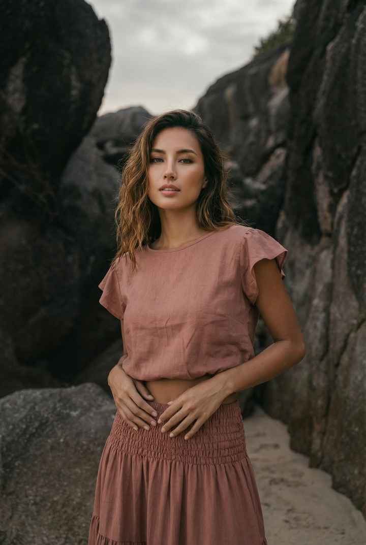 Cap Crop Top Sina Sandstone