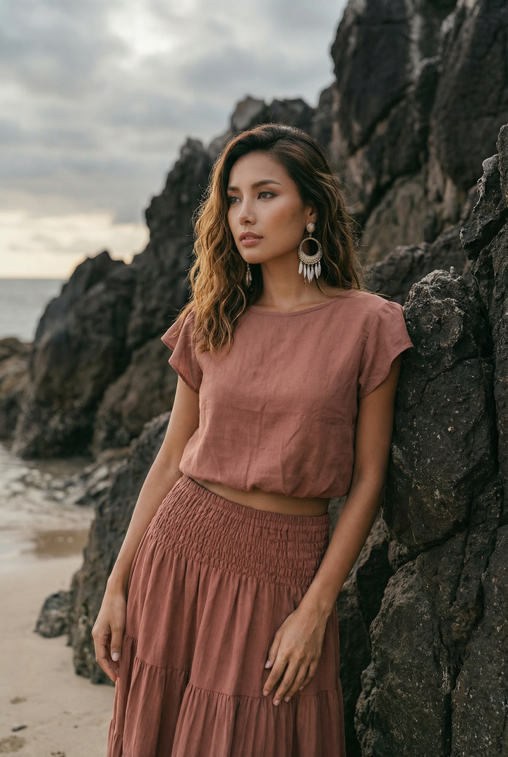 Cap Crop Top Sina Sandstone