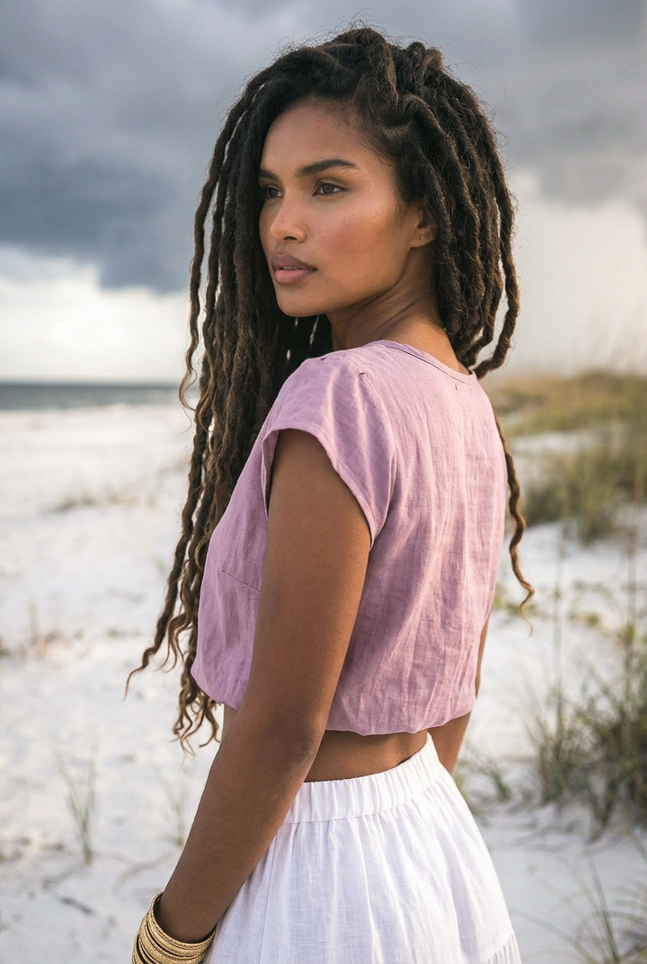 Cap Crop Top Sina Violet