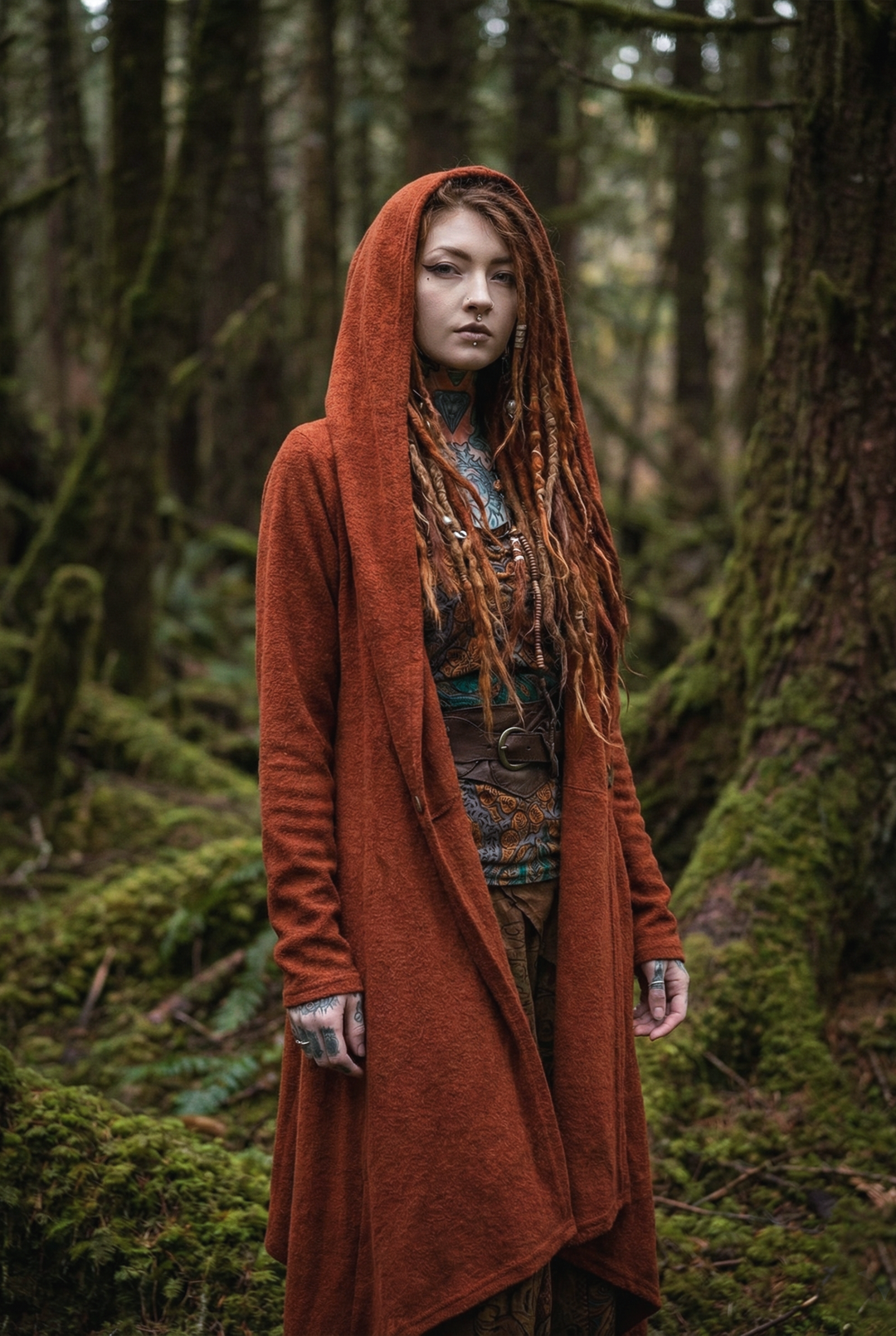 Hooded Sweater Amita Brick