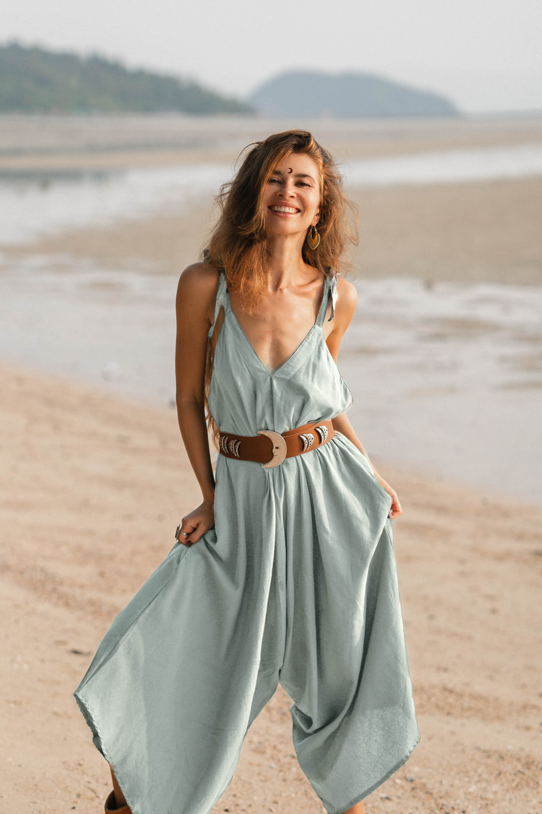 MAESSA - Organic Cotton Jumpsuit with Racerback