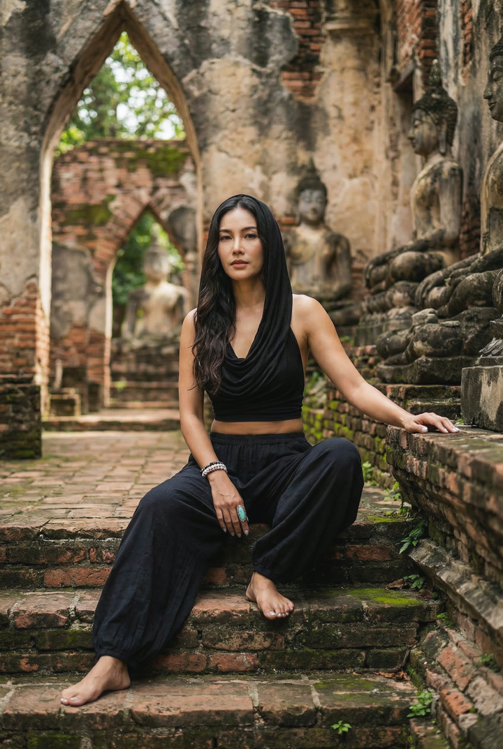 Backless Hood Top Murrala Black