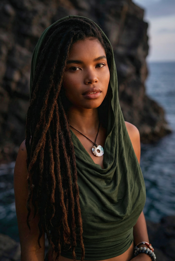 Backless Hood Top Murrala Green