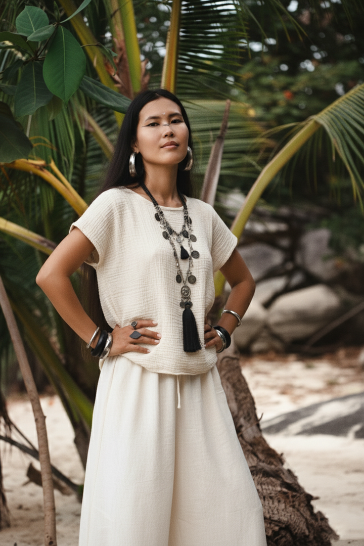 Zaira Gauze Cotton Top Undyed