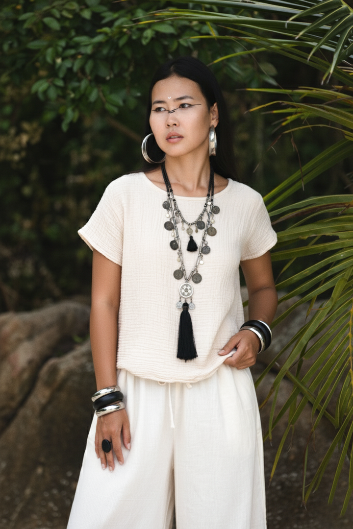 Zaira Gauze Cotton Top Undyed