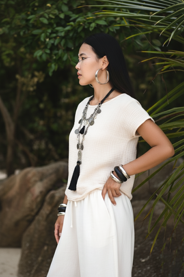 Zaira Gauze Cotton Top Undyed