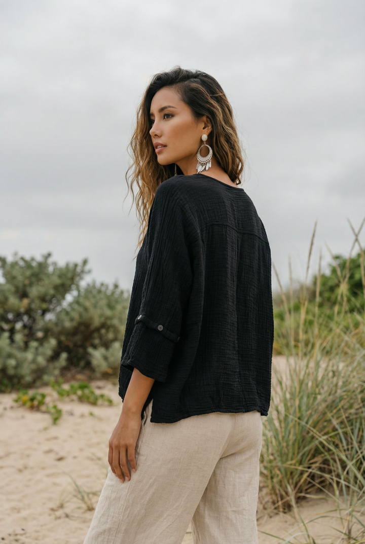 Alisa Boho Top Black