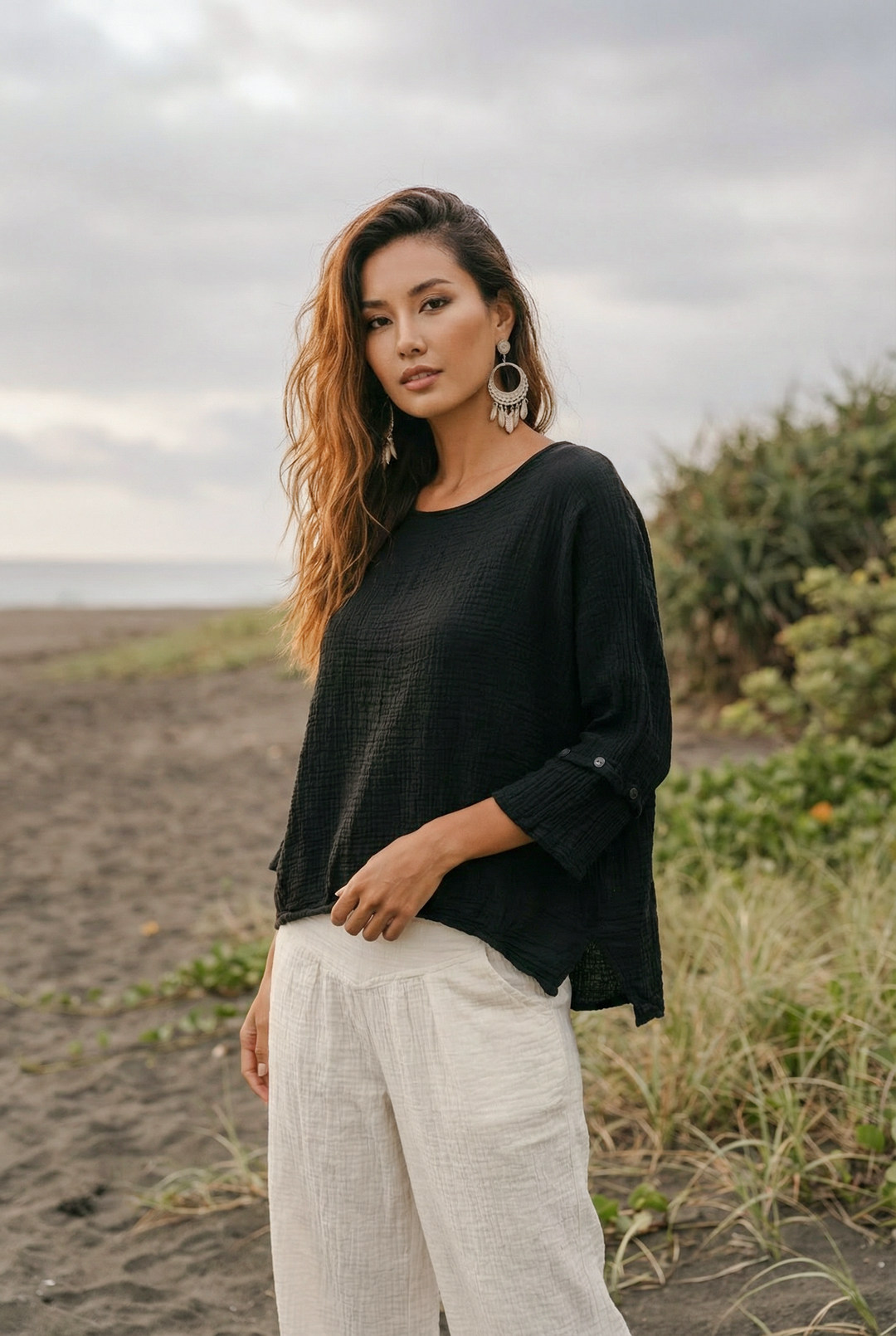 Alisa Boho Top Black