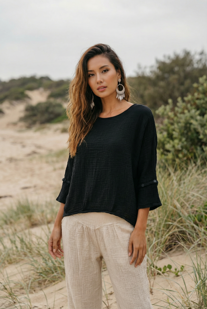 Alisa Boho Top Black