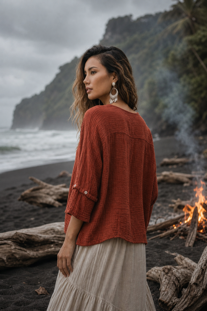 Alisa Boho Top Rust