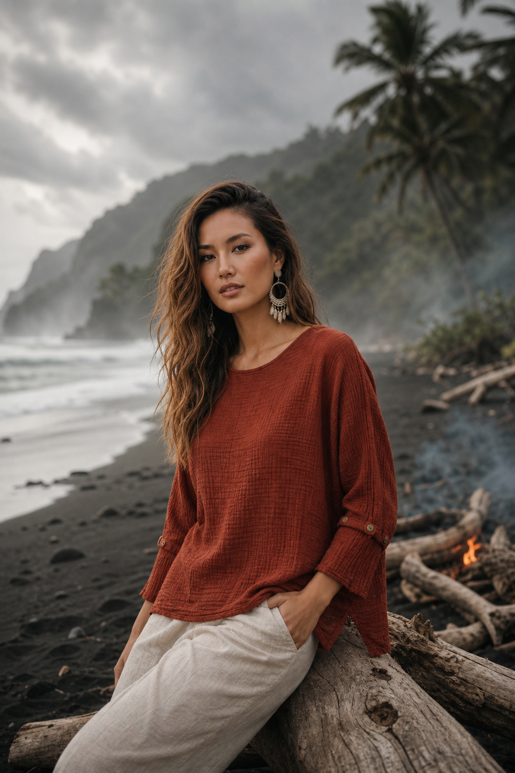 Alisa Boho Top Rust