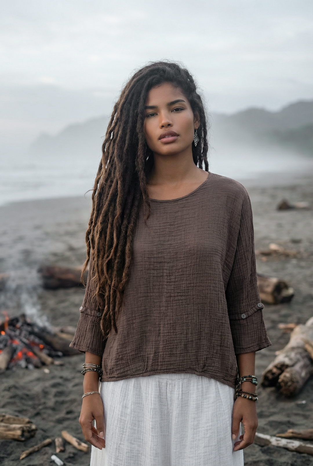 Alisa Boho Top Mocha