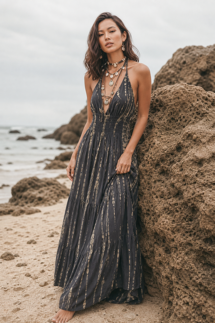 Tye Dye Dress Avani Dark Grey