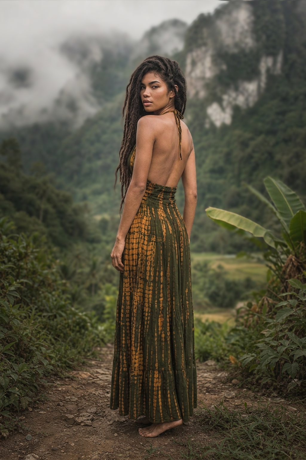 Tye Dye Dress Avani Olive