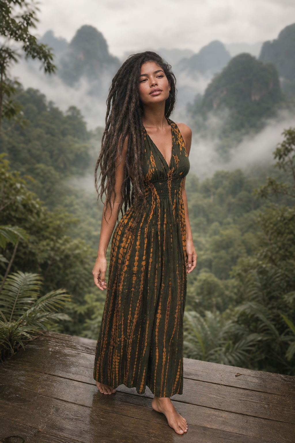 Tye Dye Dress Avani Olive