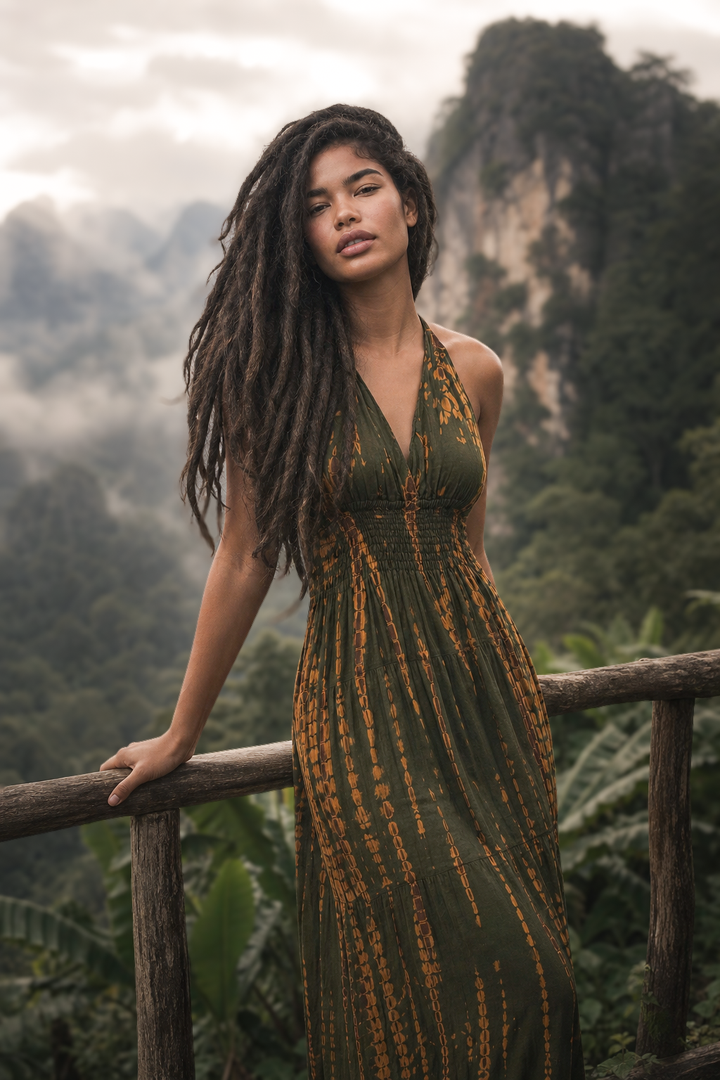 Tye Dye Dress Avani Olive