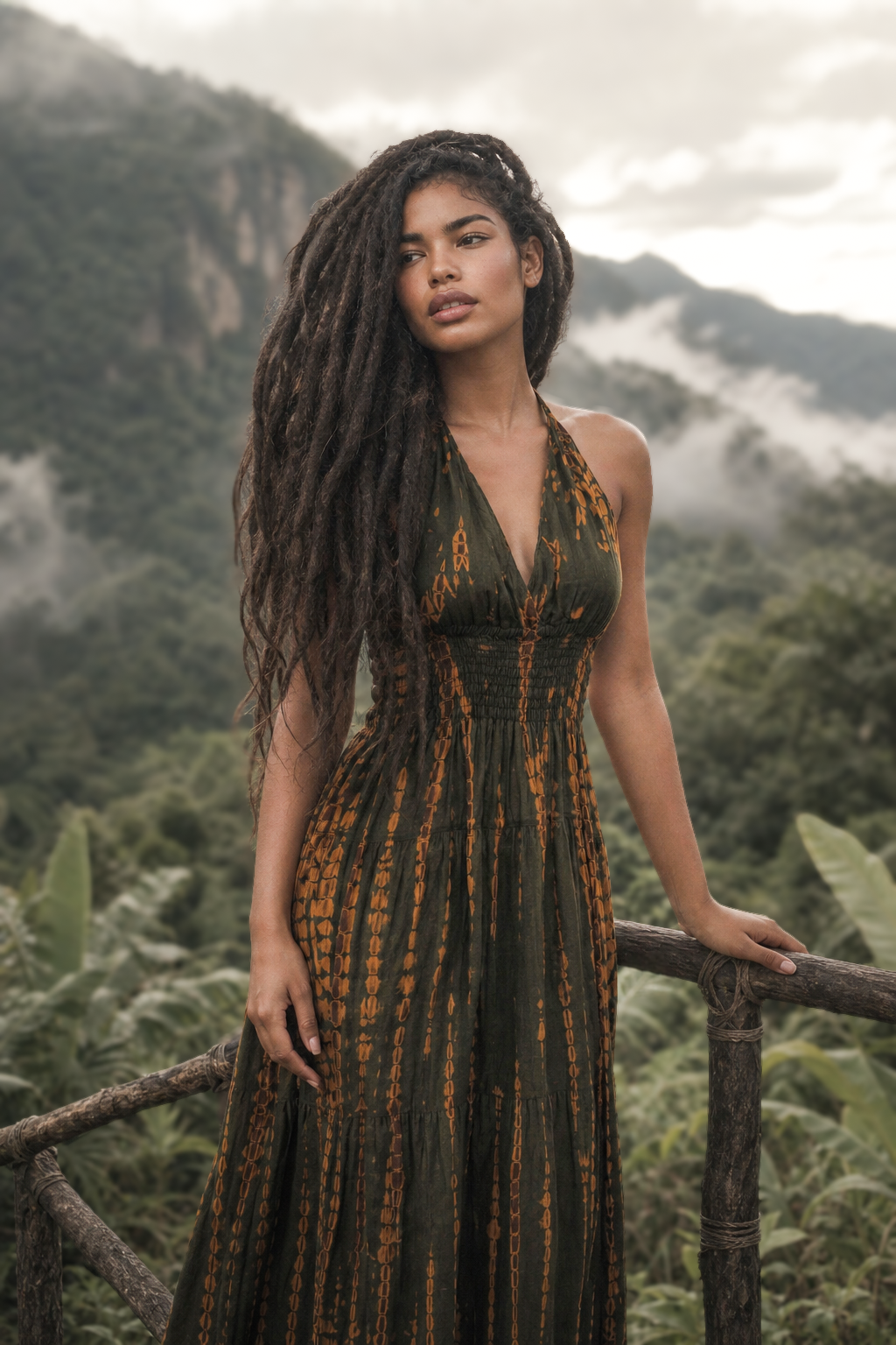 Tye Dye Dress Avani Olive