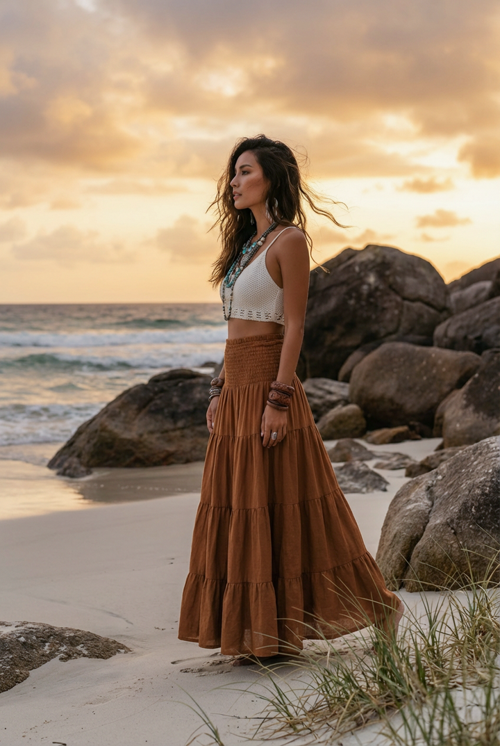 Maxi Skirt Keela Burnt Orange