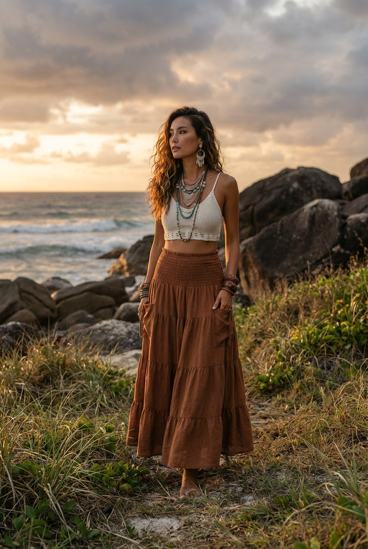 Maxi Skirt Keela Burnt Orange