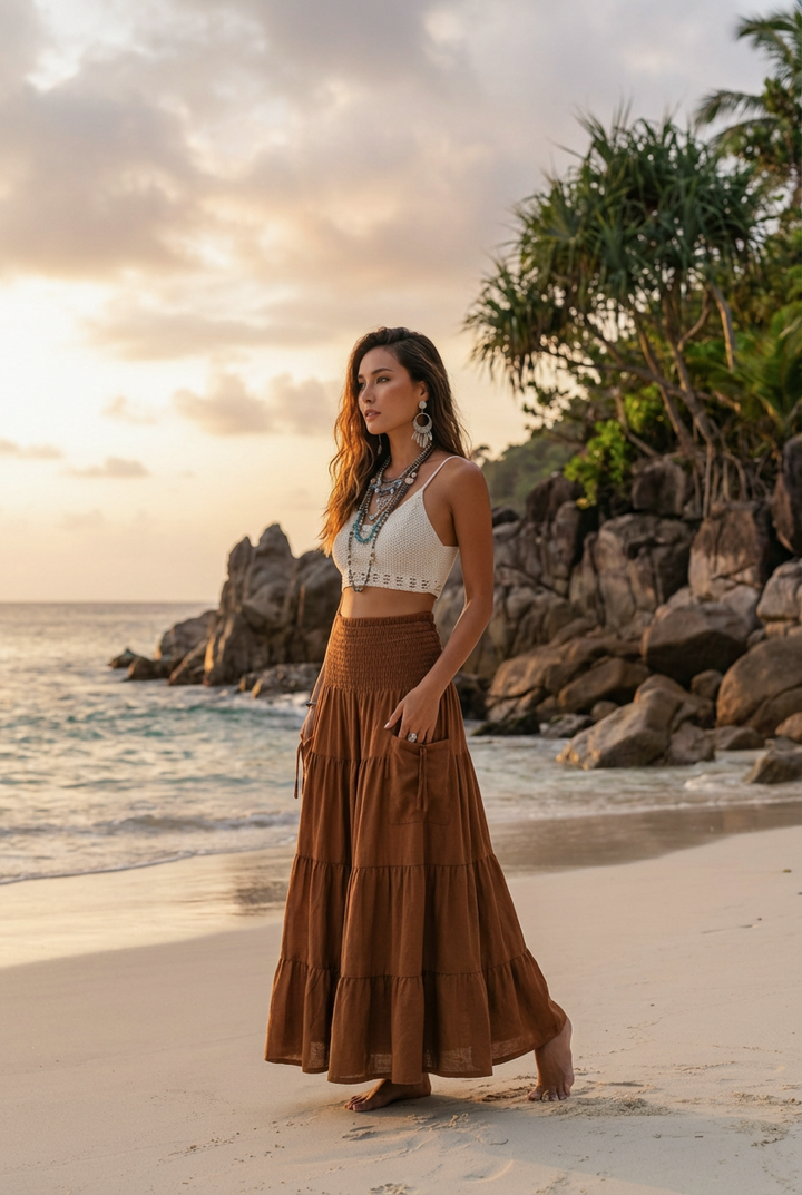 Maxi Skirt Keela Burnt Orange