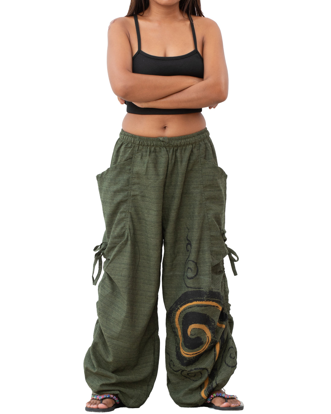 Harem Yoga Pants Spiral Olive