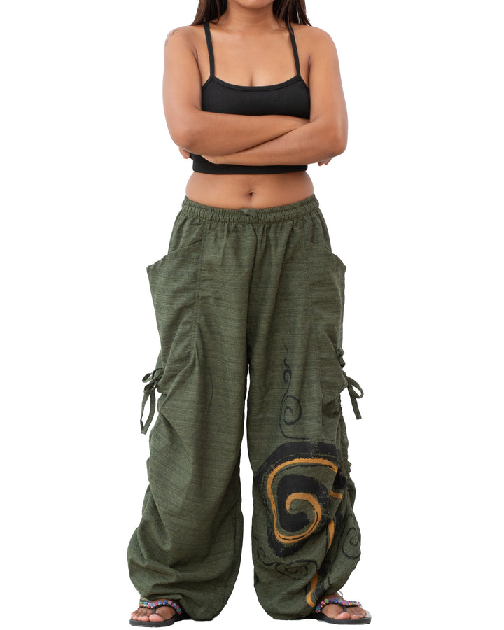 Harem Yoga Pants Spiral Olive