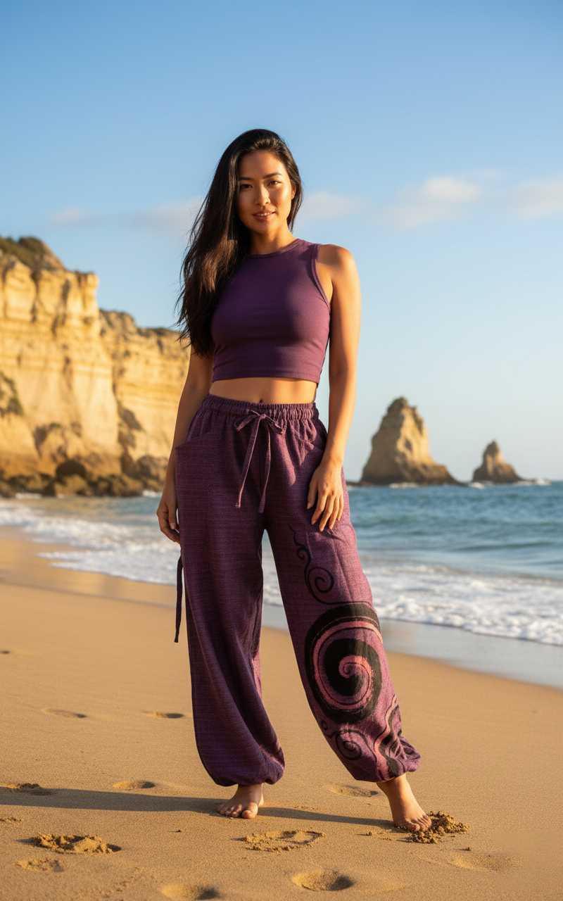 Harem Yoga Pants Spiral Print