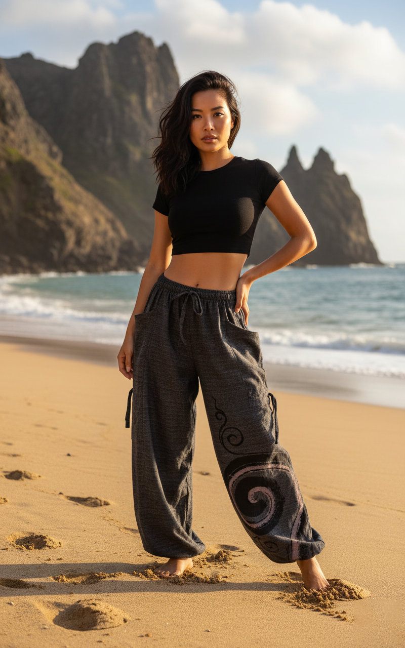 Harem Yoga Pants Spiral Print