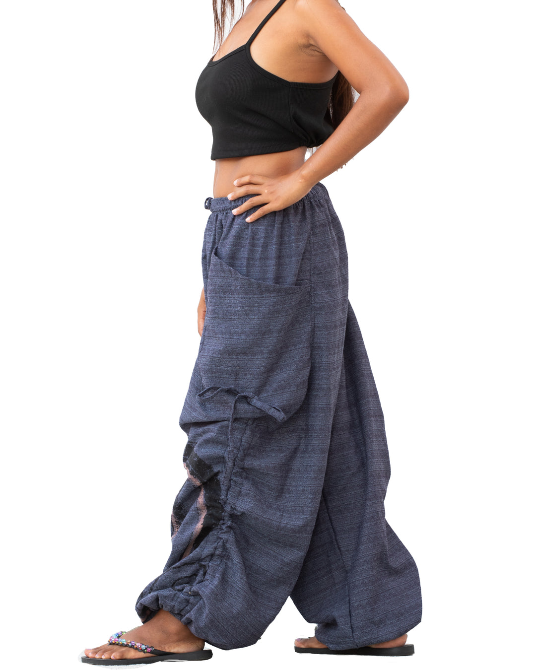 Harem Yoga Pants Spiral Violet Blue
