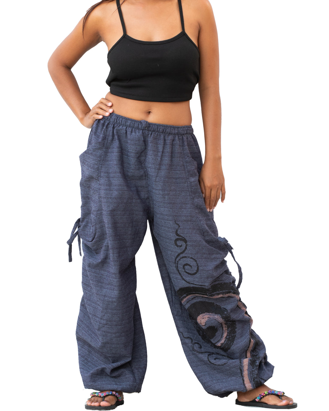 Harem Yoga Pants Spiral Violet Blue