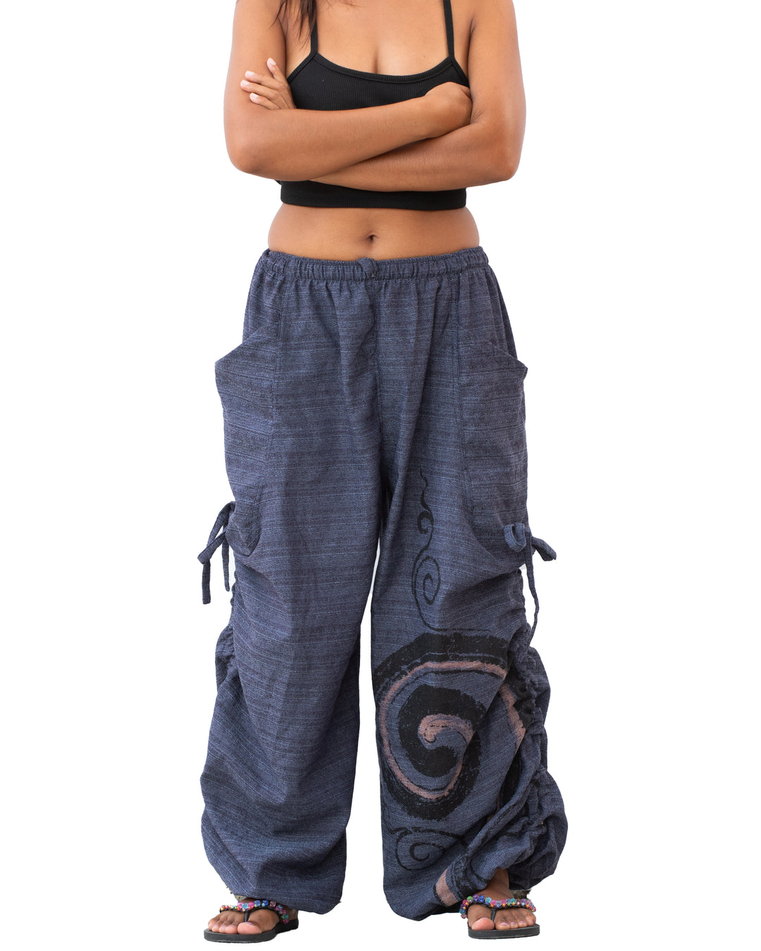 Harem Yoga Pants Spiral Violet Blue