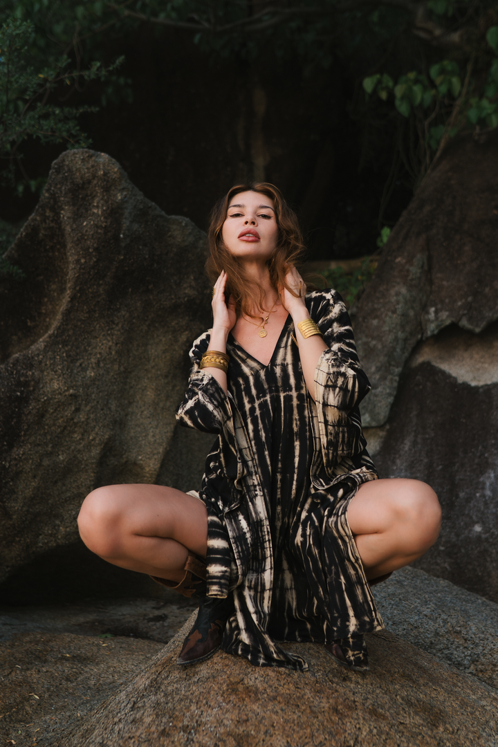 Sakari Tie Dye Dress Zebra