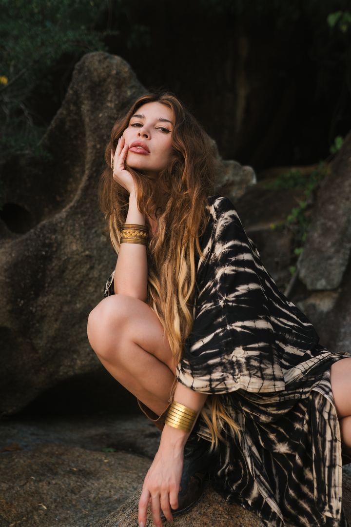 Sakari Tie Dye Dress Zebra