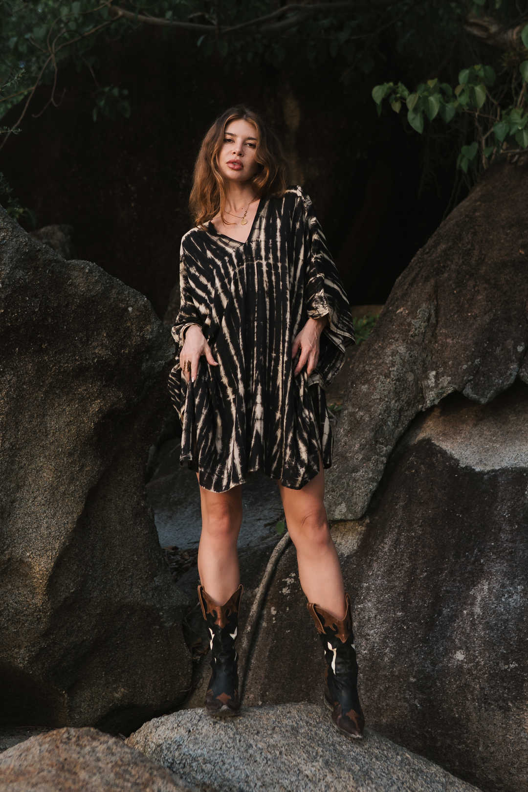 Sakari Tie Dye Dress Zebra