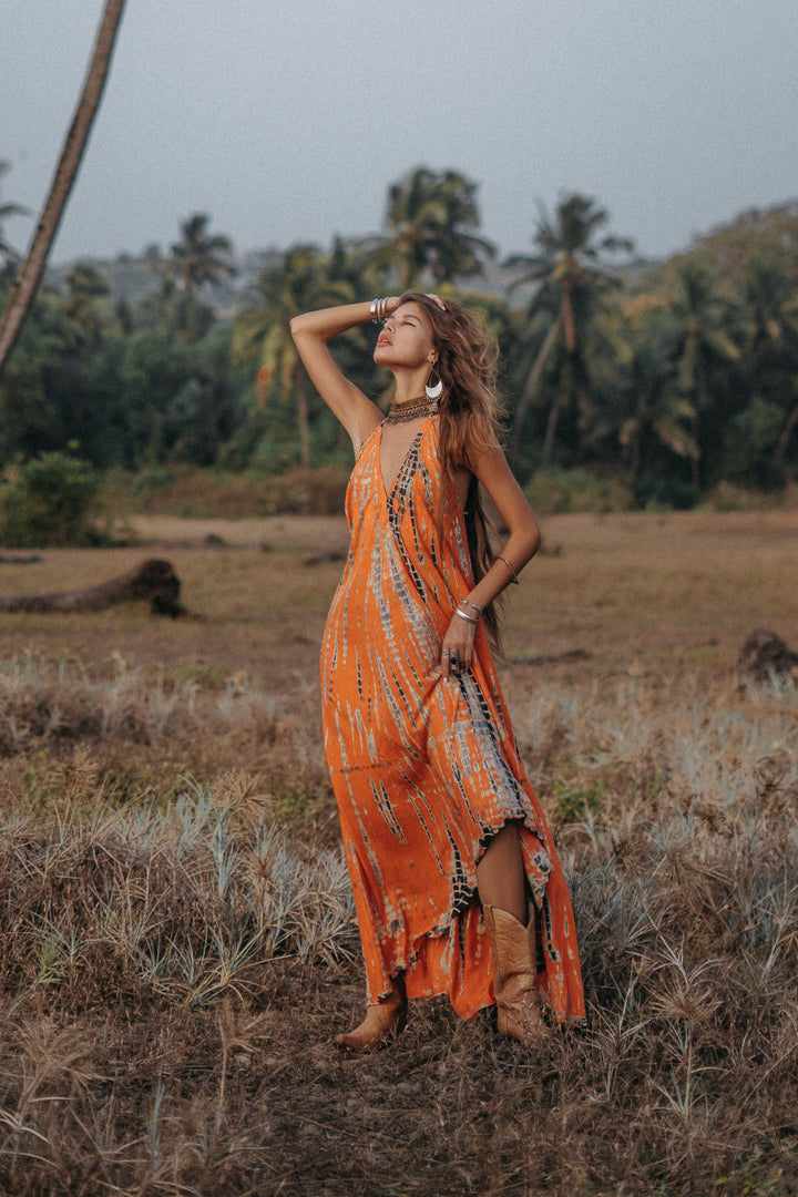 Flamingo Tie Dye Dress Firestorm