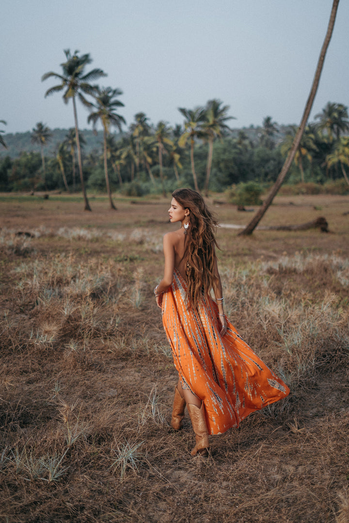 Flamingo Tie Dye Dress Firestorm