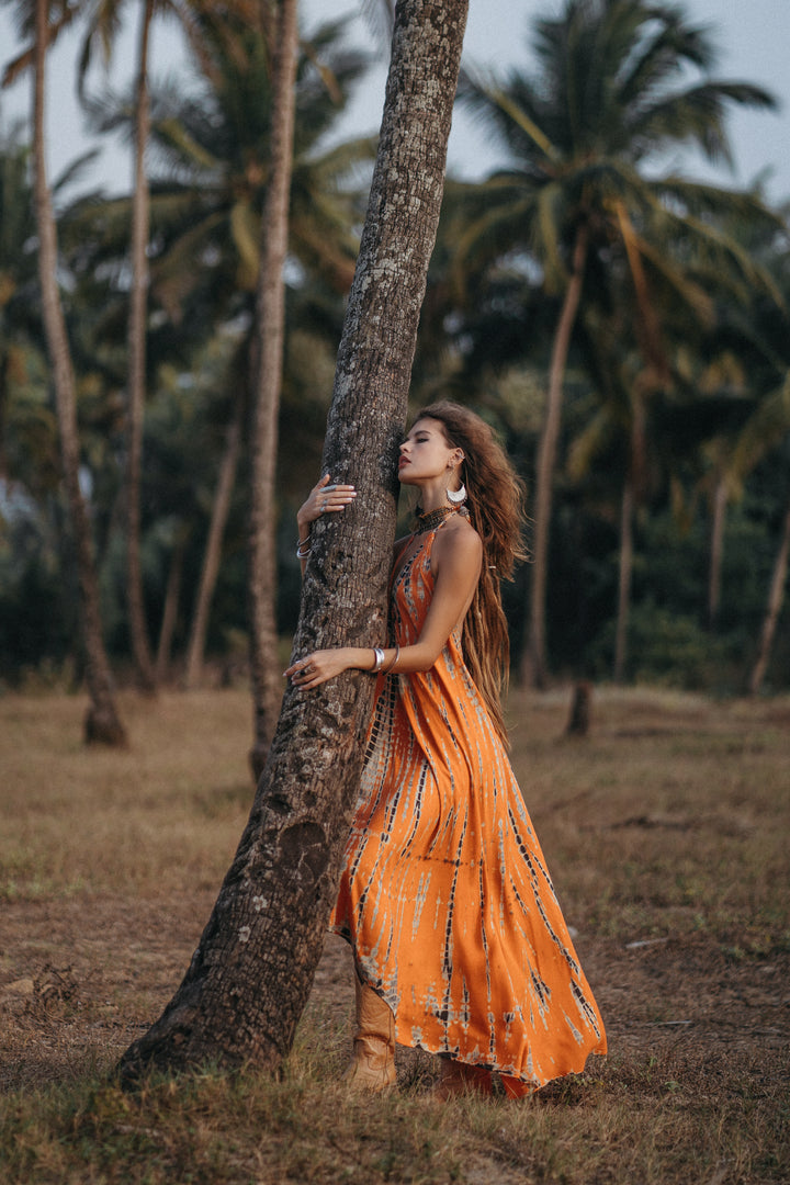 Flamingo Tie Dye Dress Firestorm