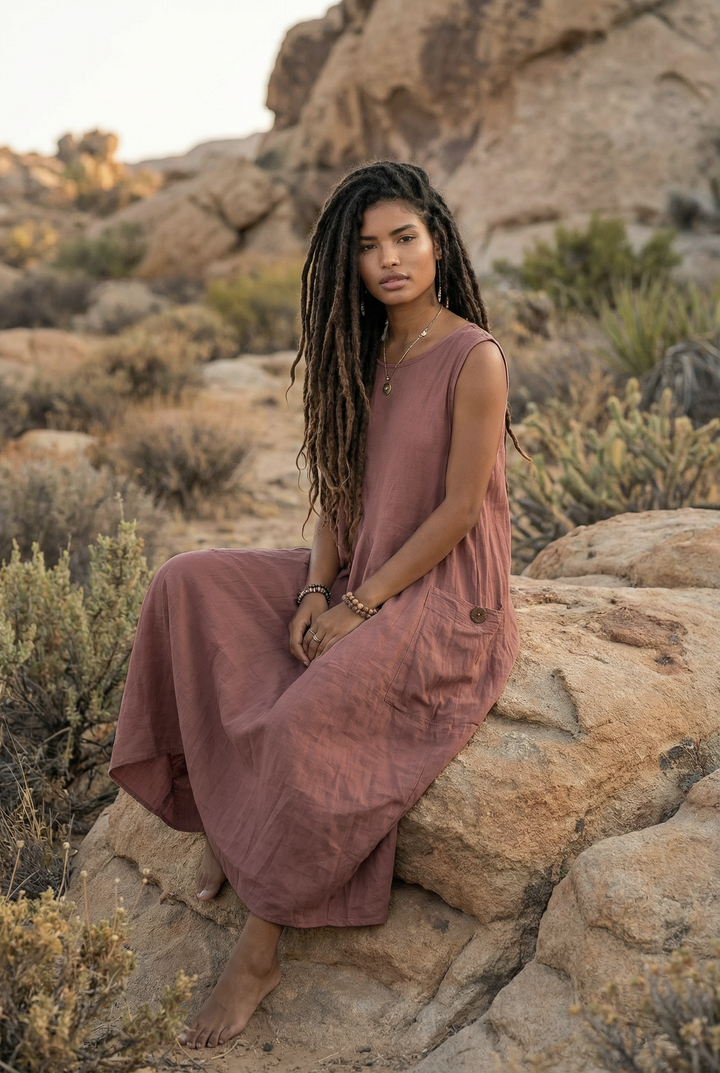 Midaxi Dress Wayan Sandstone