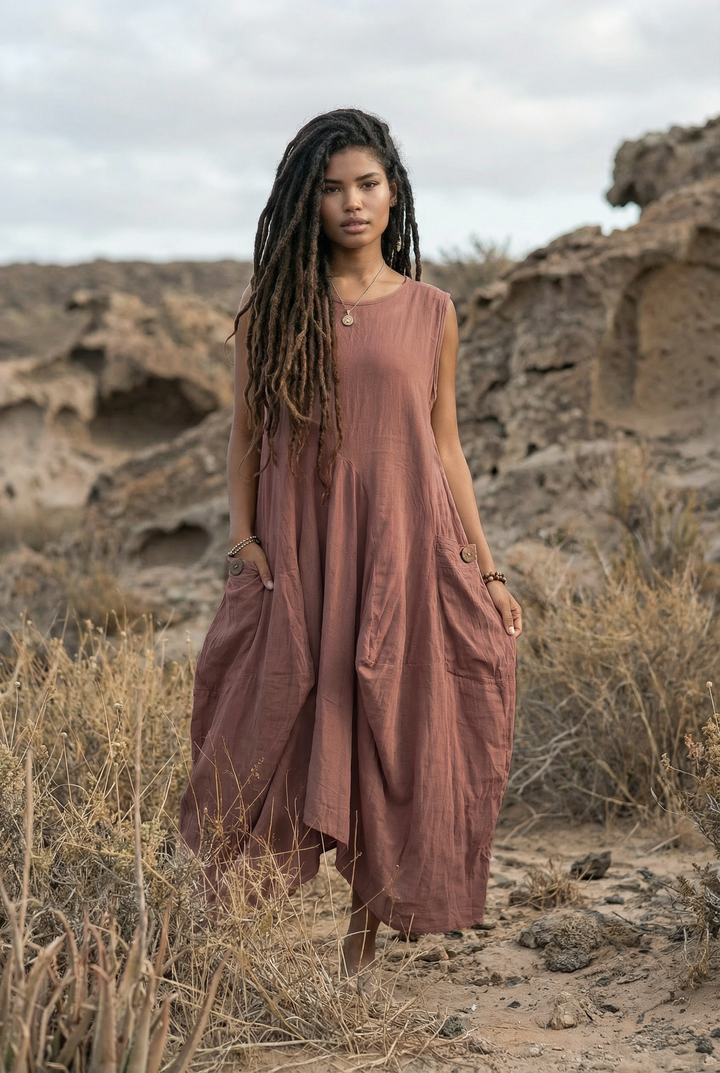 Midaxi Dress Wayan Sandstone