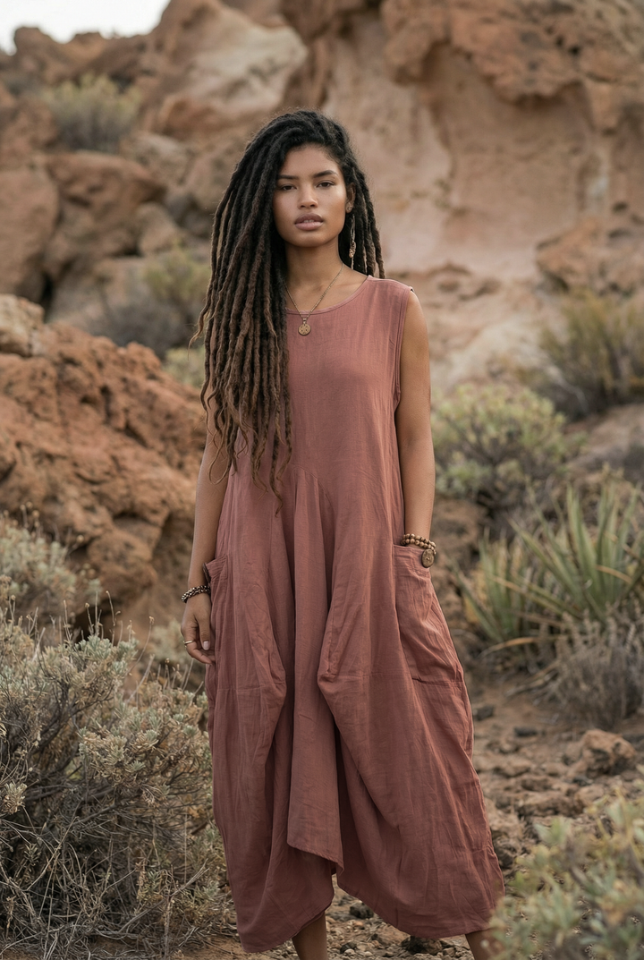 Midaxi Dress Wayan Sandstone