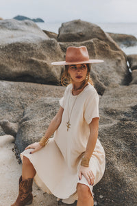 Gauze Cotton Dress Rhea Sand