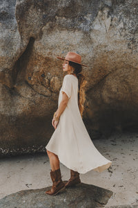 Gauze Cotton Dress Rhea Sand