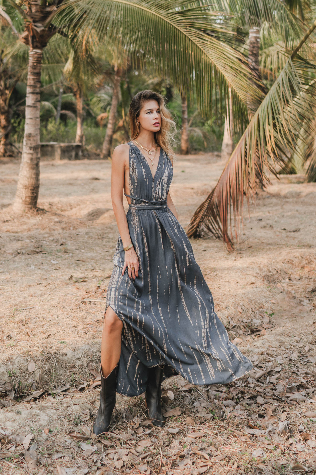 Tie Dye Dress Kiana Dark Grey Thaluta Tie Dye Dress Kiana Dark Grey Thaluta