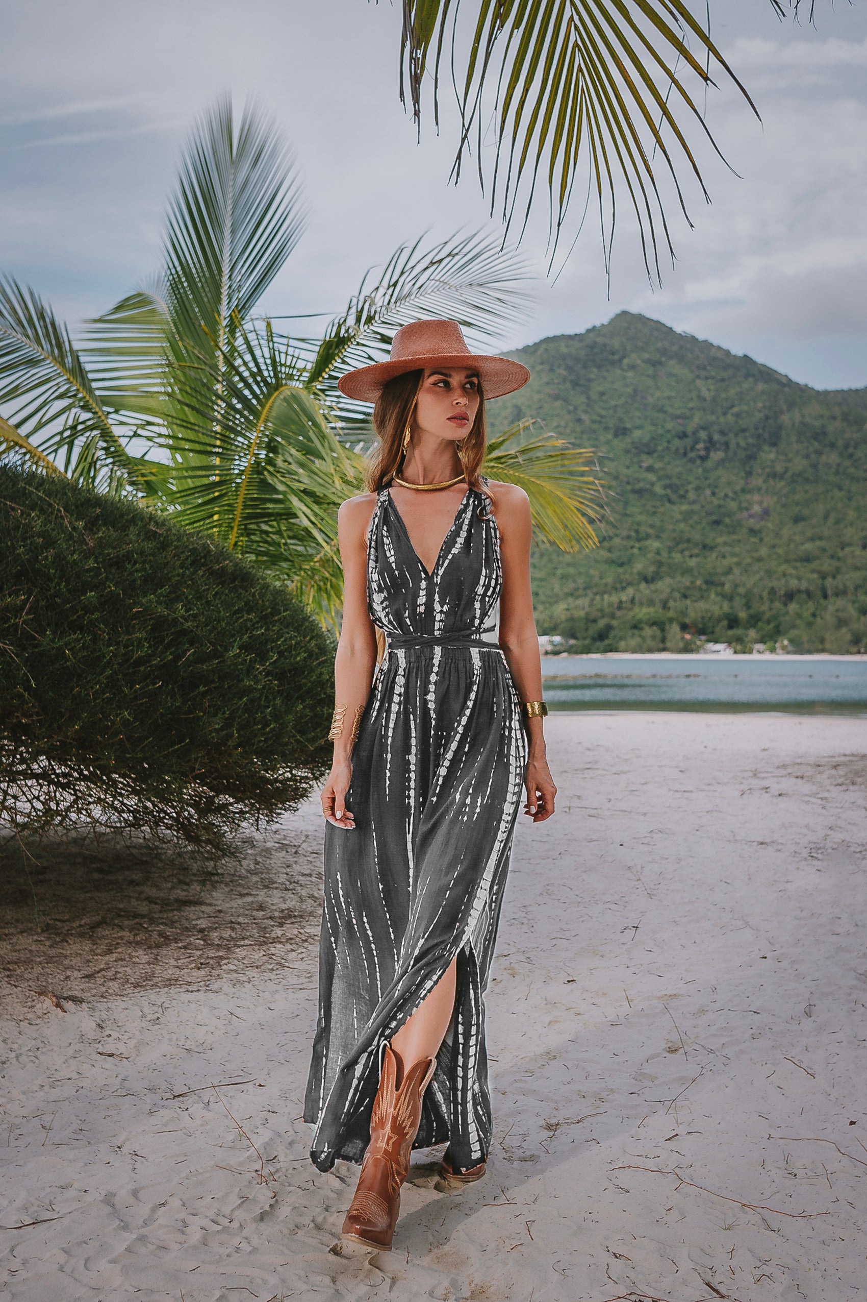 Elan tie shop dye maxi dress