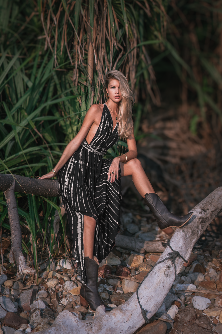 Tie Dye Dress Kiana Black