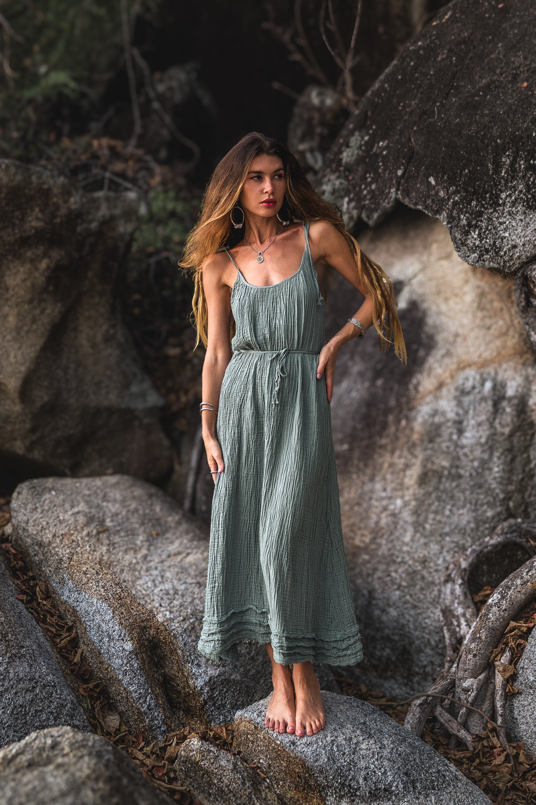 Maxi Dress "Aerinthia"  Sage Grey