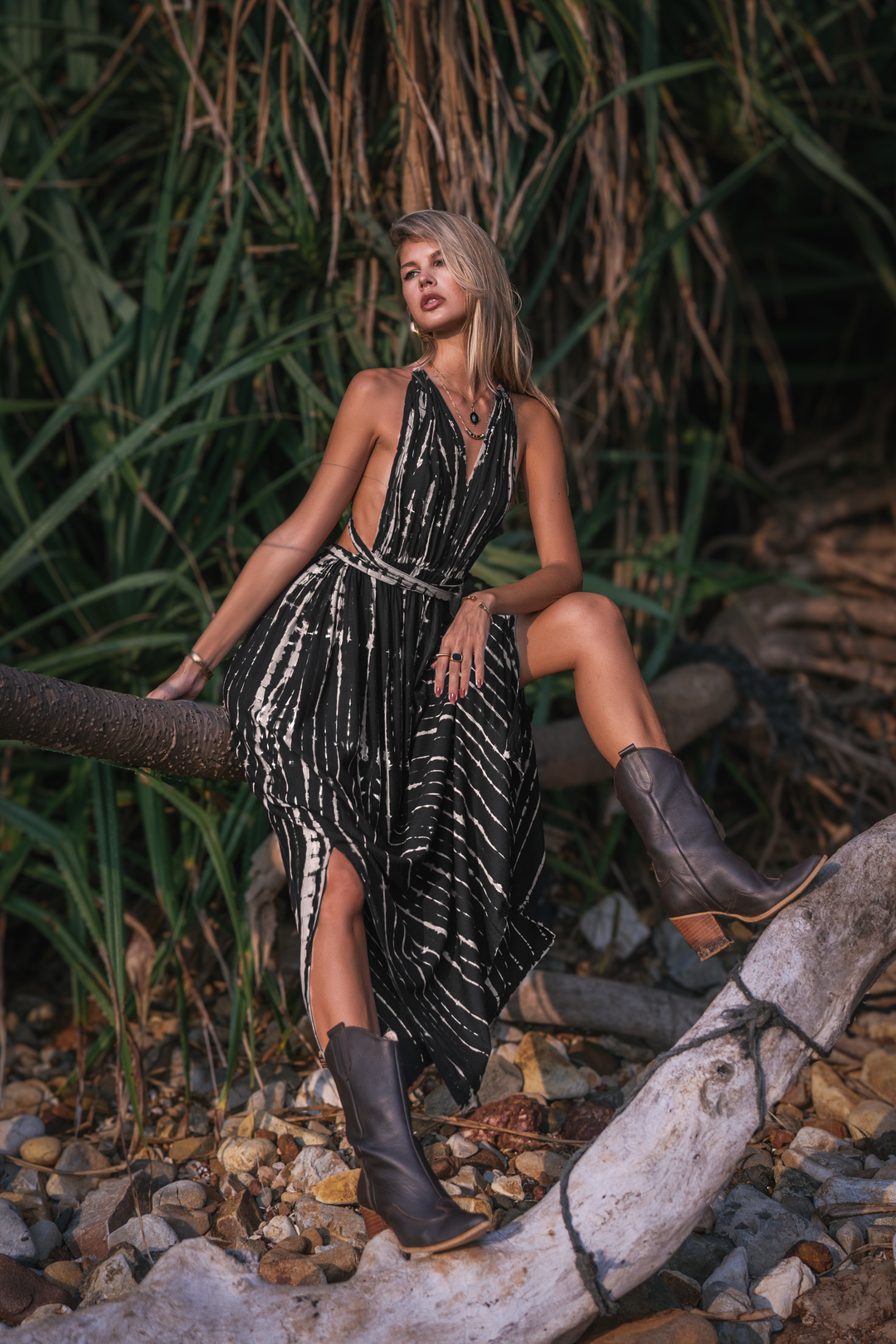 Tie Dye Dress Kiana Black
