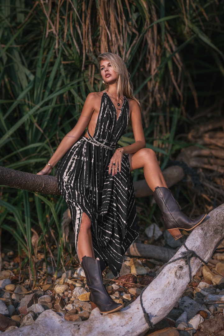 Tie Dye Dress Kiana Black