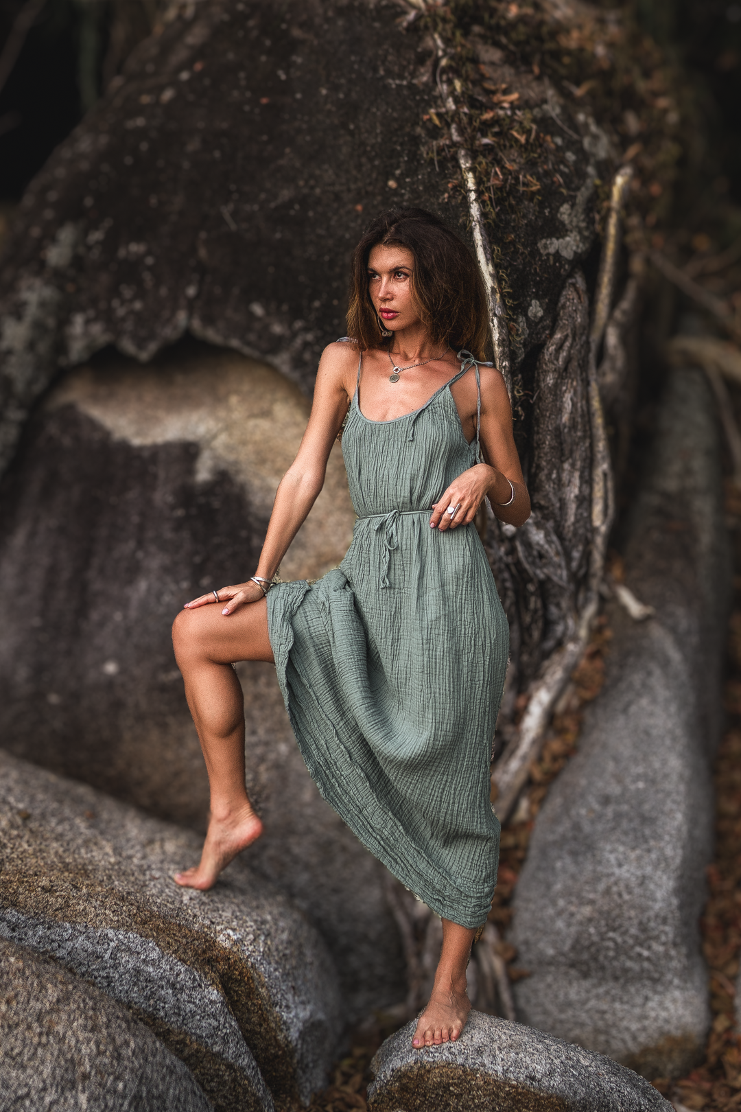 Maxi Dress "Aerinthia"  Sage Grey