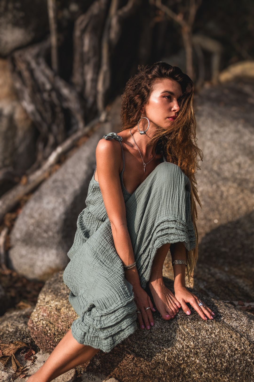 Maxi Dress "Aerinthia"  Sage Grey